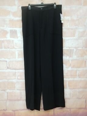NWT Dee Ocleppo Women's Black Wide-Leg Dress Pants Size 14